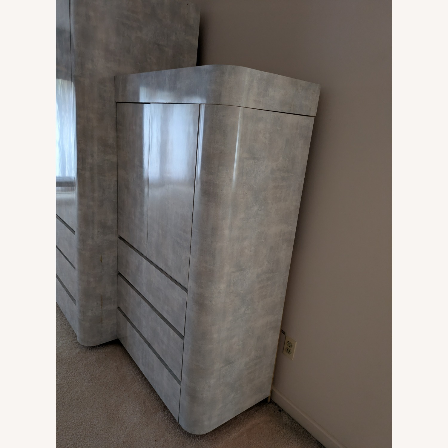 Light Gray Wood Armoire - image-2