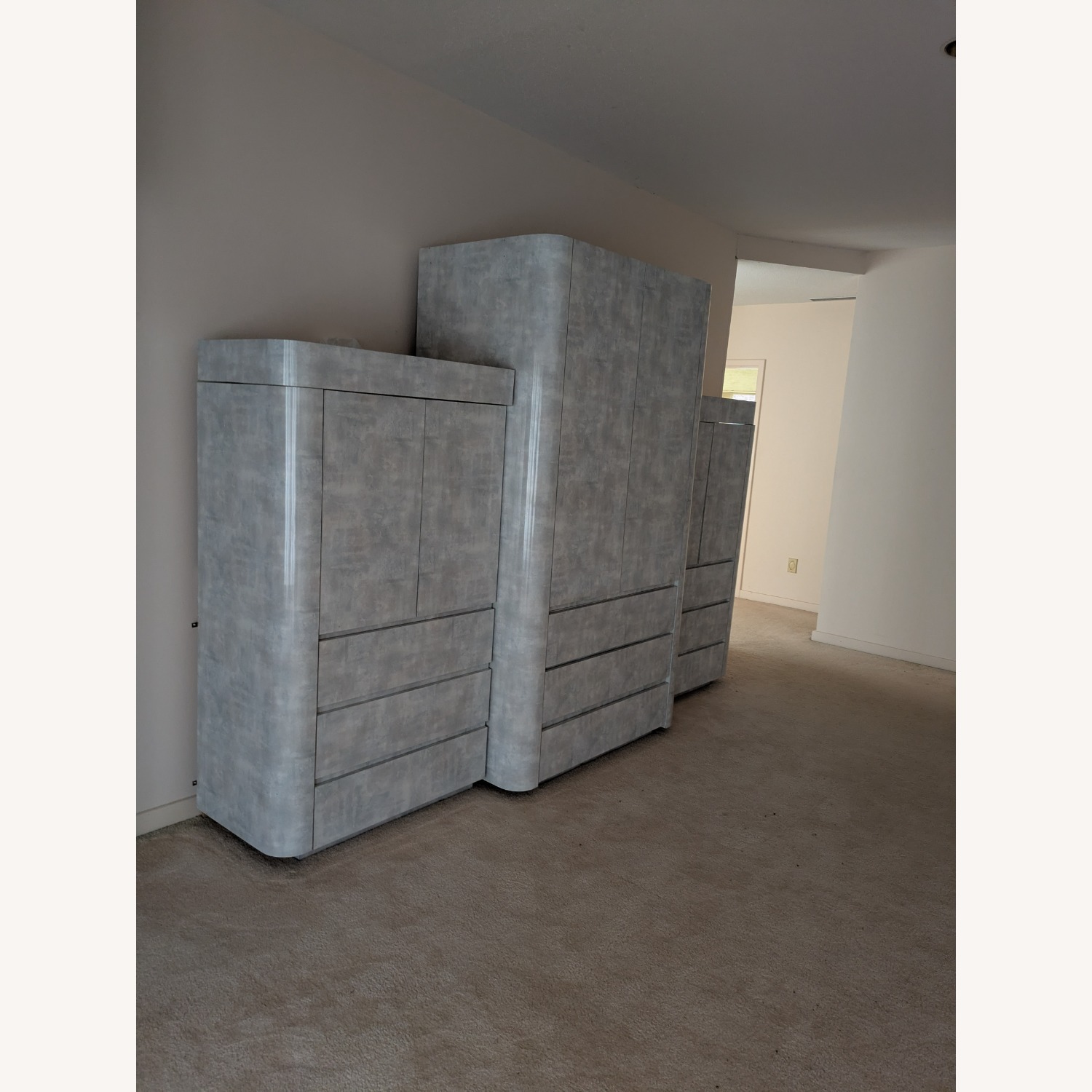 Light Gray Wood Armoire - image-6