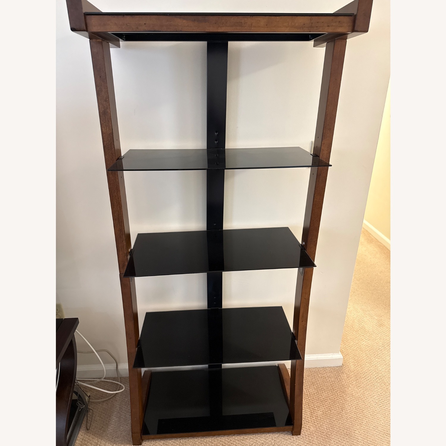 Raymour & Flanigan 66" Wood and Glass Tower - image-3