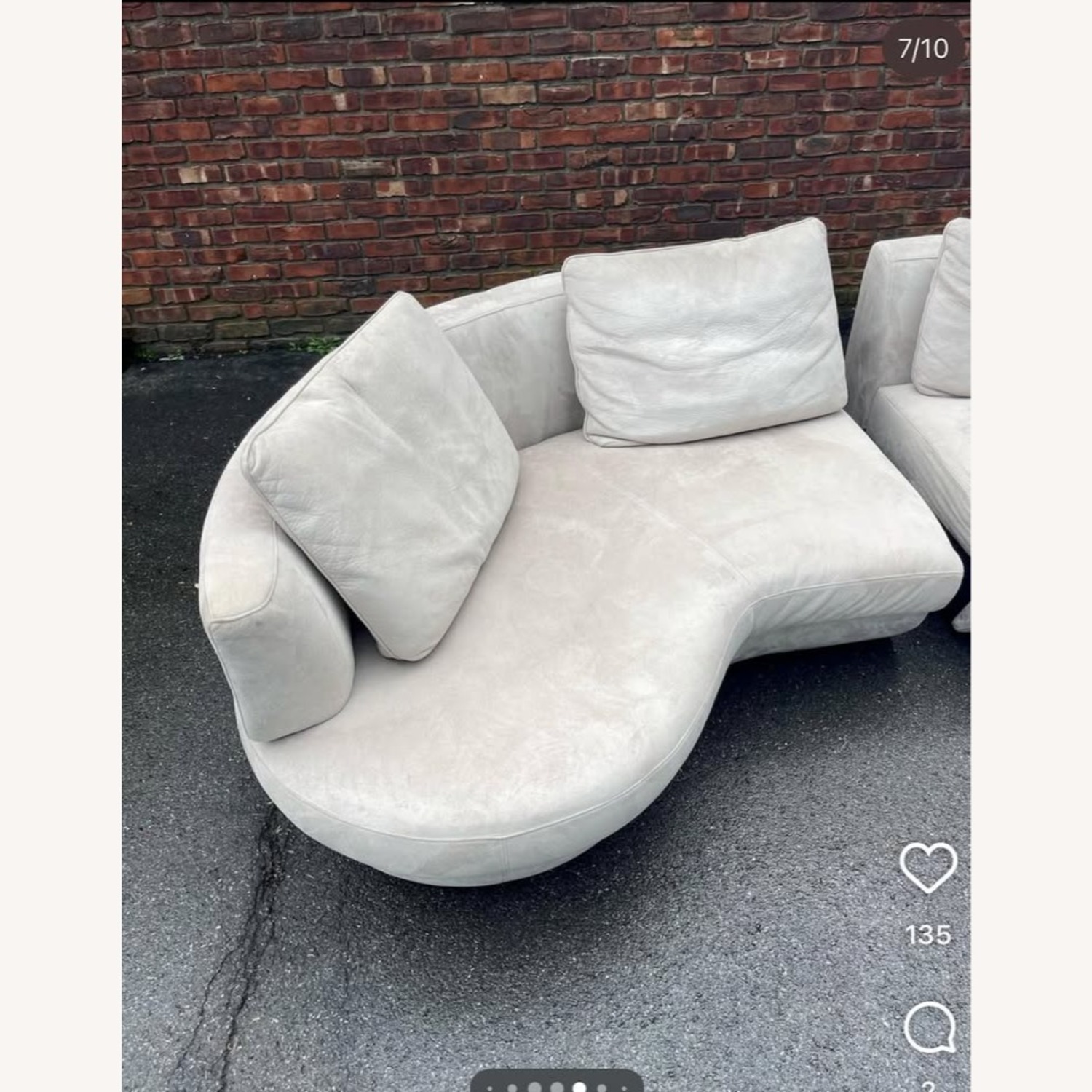 Natuzzi Natural Microsuede 3+ Piece Sectional - image-3