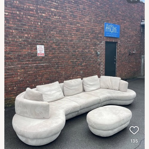 Used Natuzzi Natural Microsuede 3+ Piece Sectional for sale on AptDeco