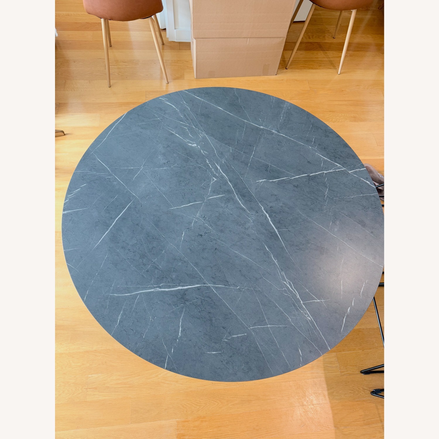 IKEA MARIEDAMM / KARLPETTER Black Metal Dining Table - image-5