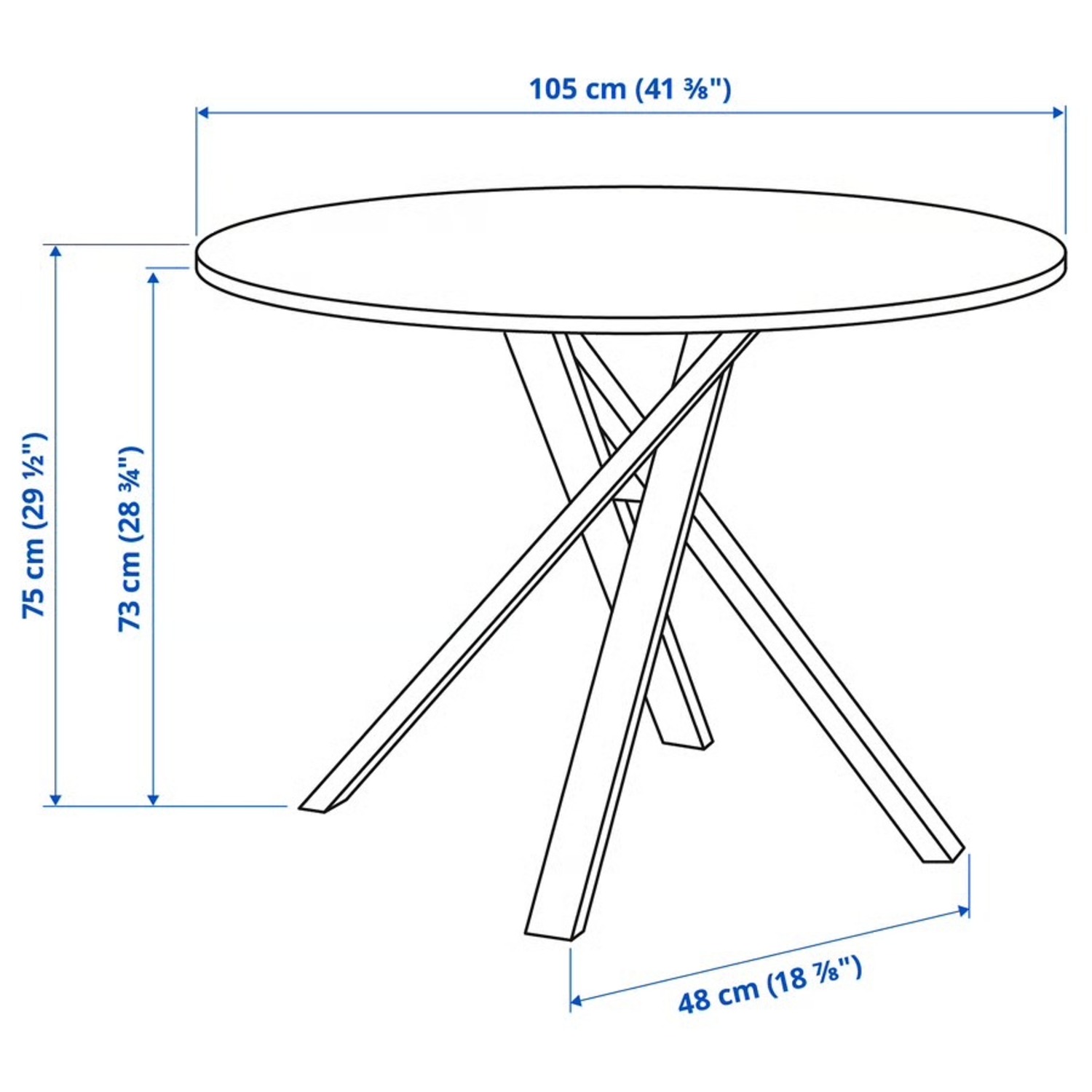 IKEA MARIEDAMM / KARLPETTER Black Metal Dining Table - image-3