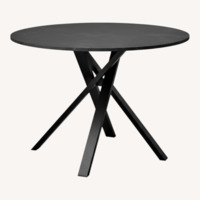 IKEA MARIEDAMM / KARLPETTER Black Metal Dining Table