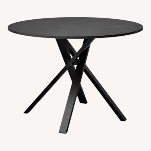 Used IKEA MARIEDAMM / KARLPETTER Black Metal Dining Table for sale on AptDeco
