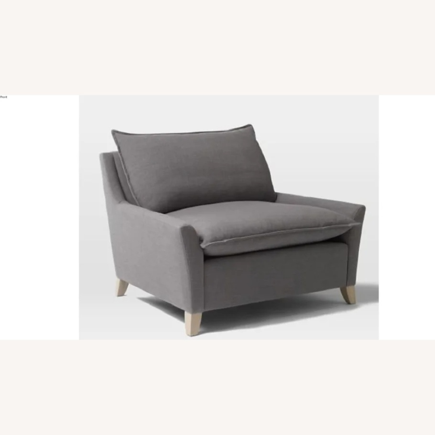 West Elm Bliss Light Gray Linen Chair and a Half - image-4