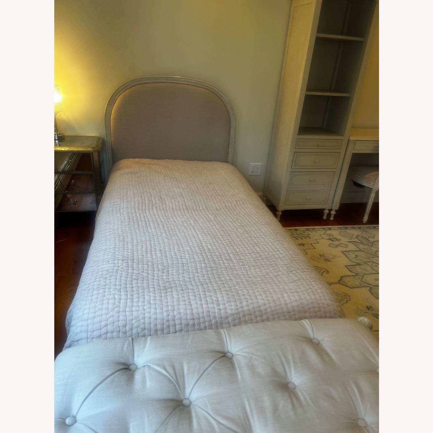 Restoration Hardware Light Gray Wood Twin Bed - image-4