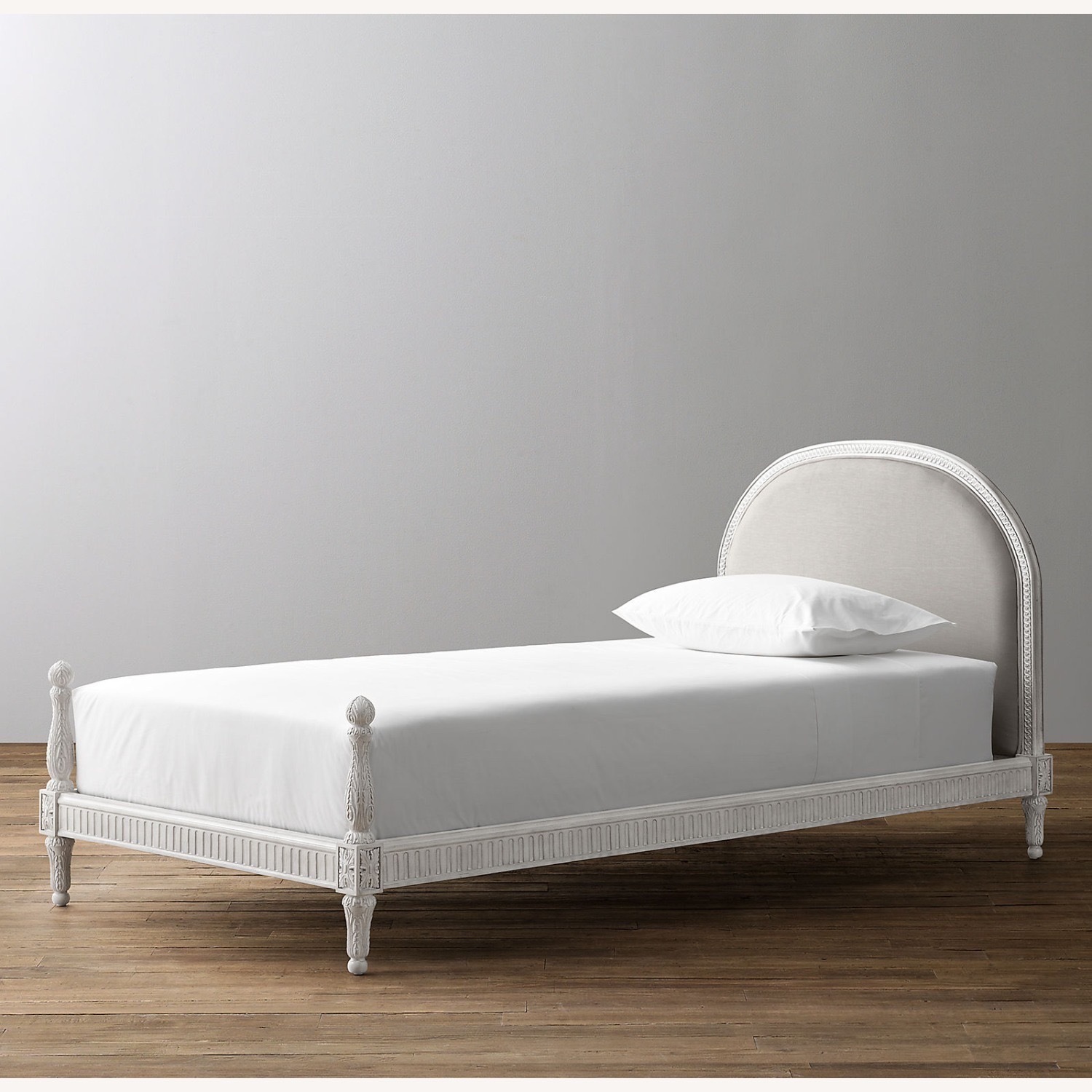 Restoration Hardware Light Gray Wood Twin Bed - image-2