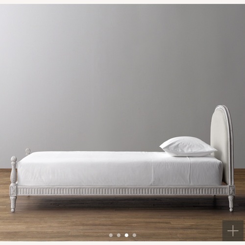 Used Restoration Hardware Light Gray Wood Twin Bed for sale on AptDeco