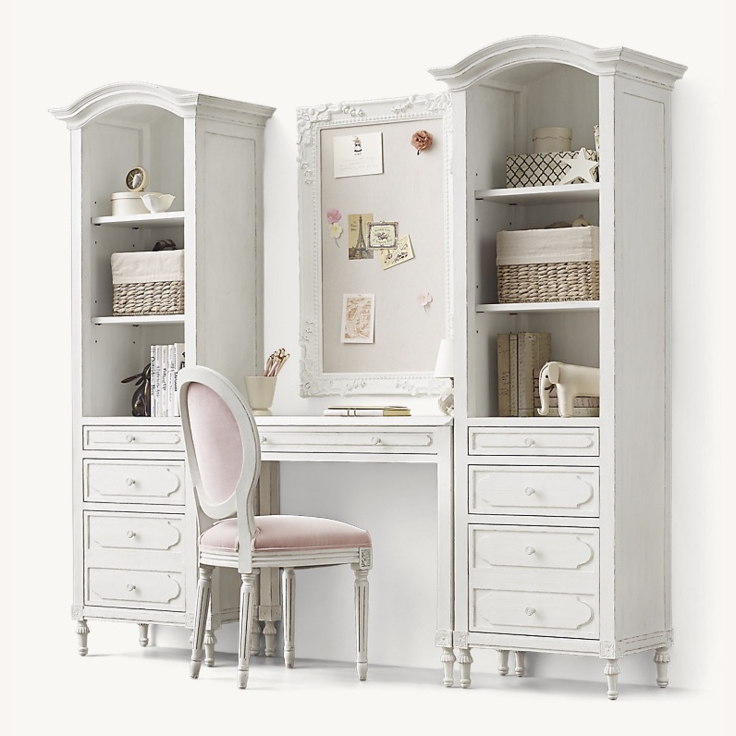 Restoration Hardware Light Gray Wood Bookcase - image-3