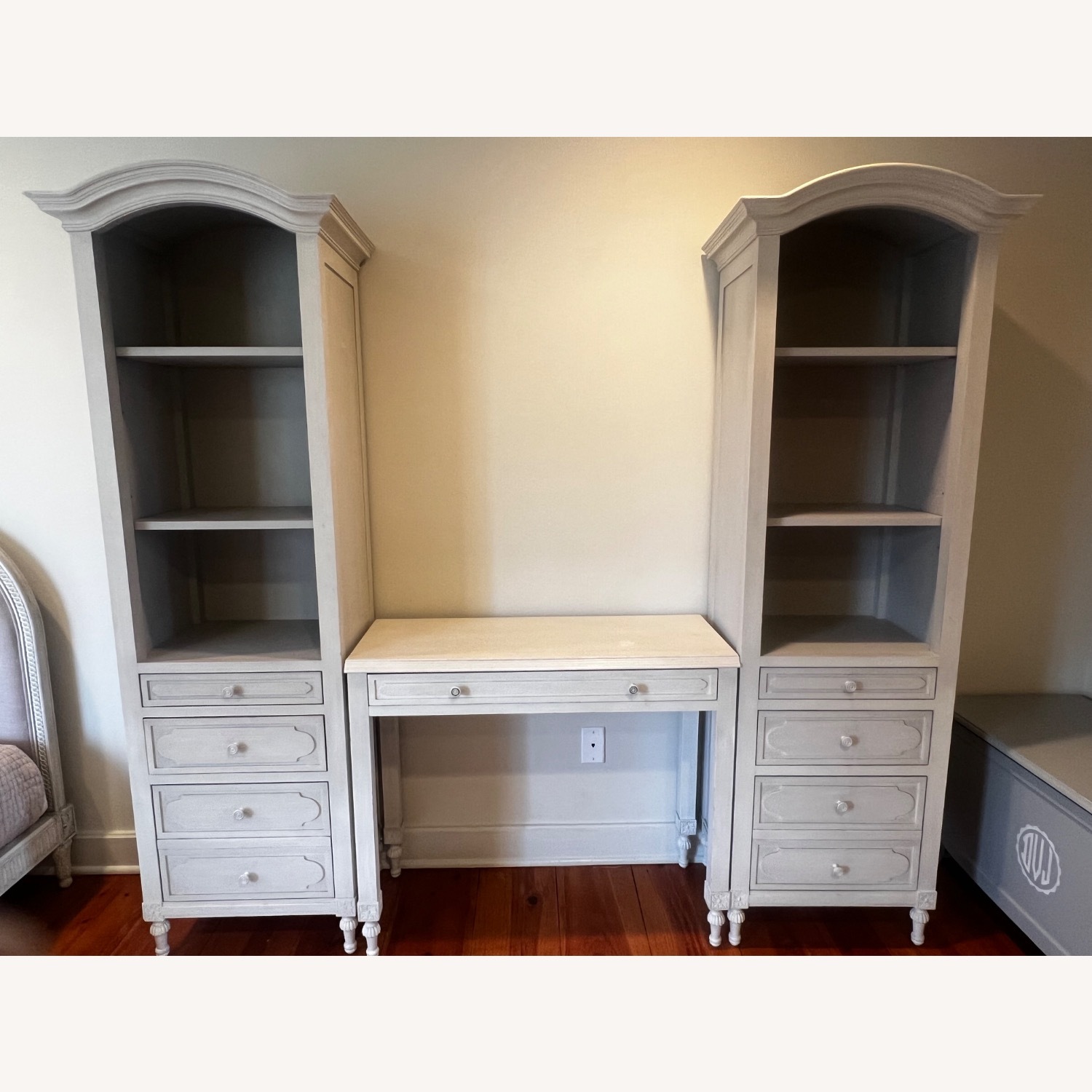 Restoration Hardware Light Gray Wood Bookcase - image-5