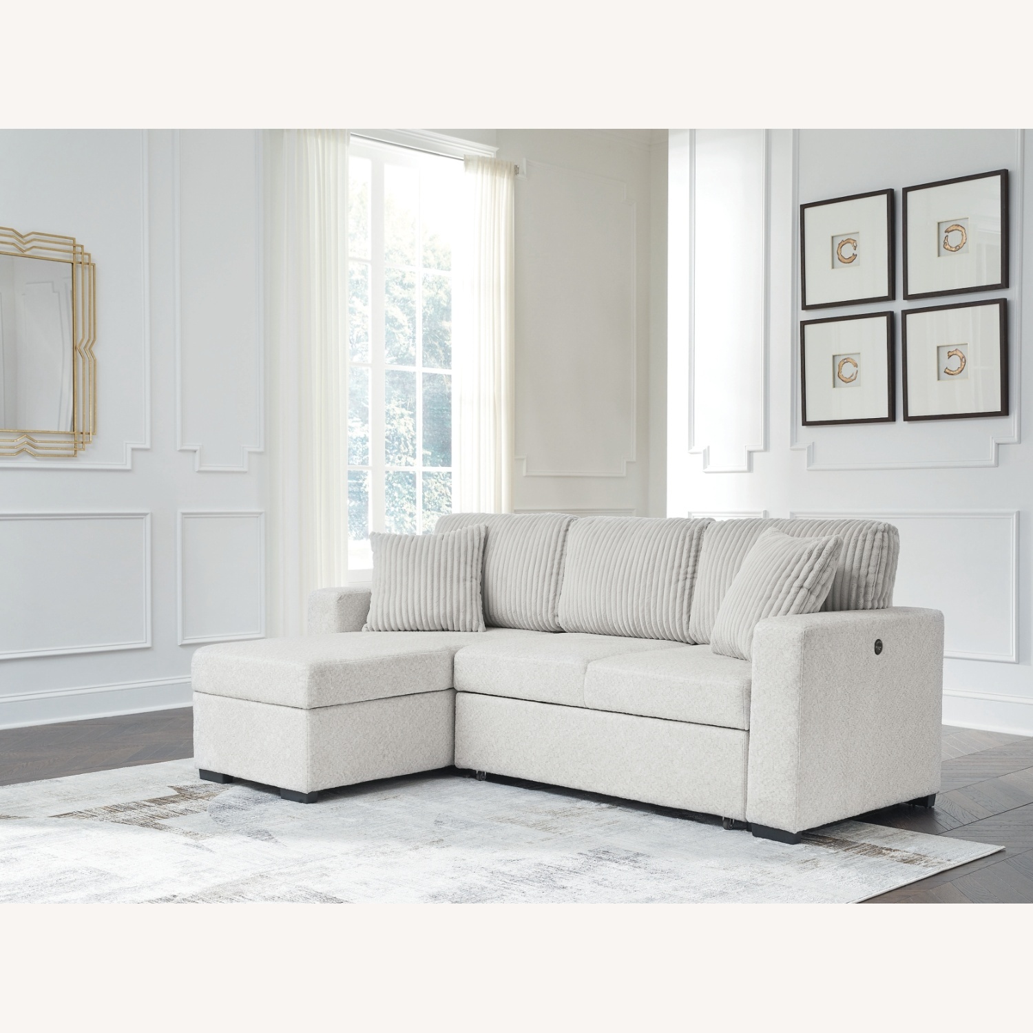 Ashley Furniture White 2 Piece Sectional - image-5