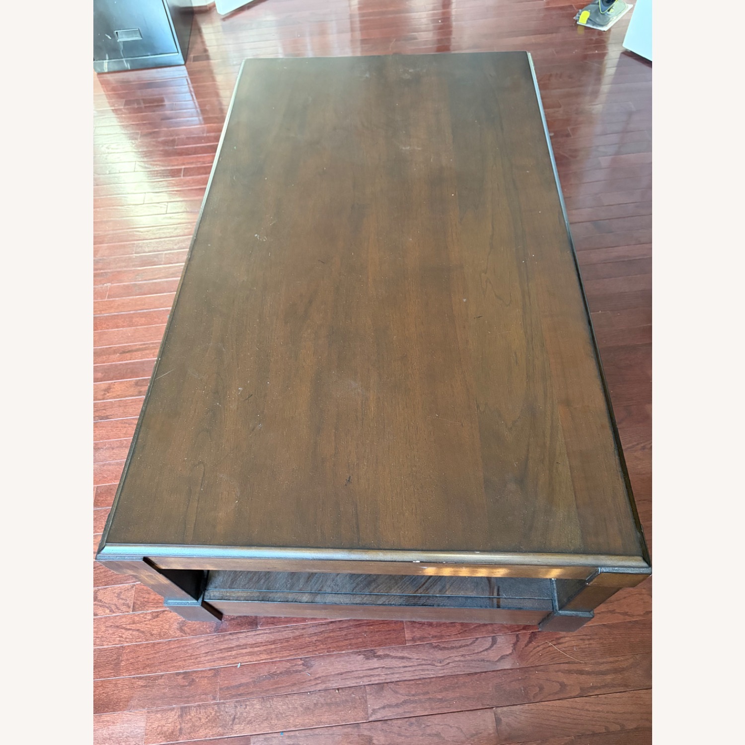 Vintage/Antique Dark Brown Wood Coffee Table - image-2