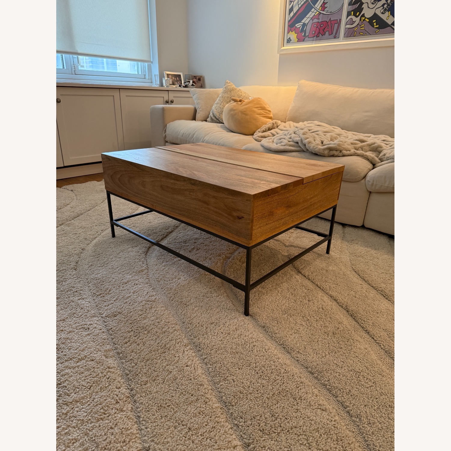 West Elm Industrial Storage Pop-Up Coffee Table - image-1