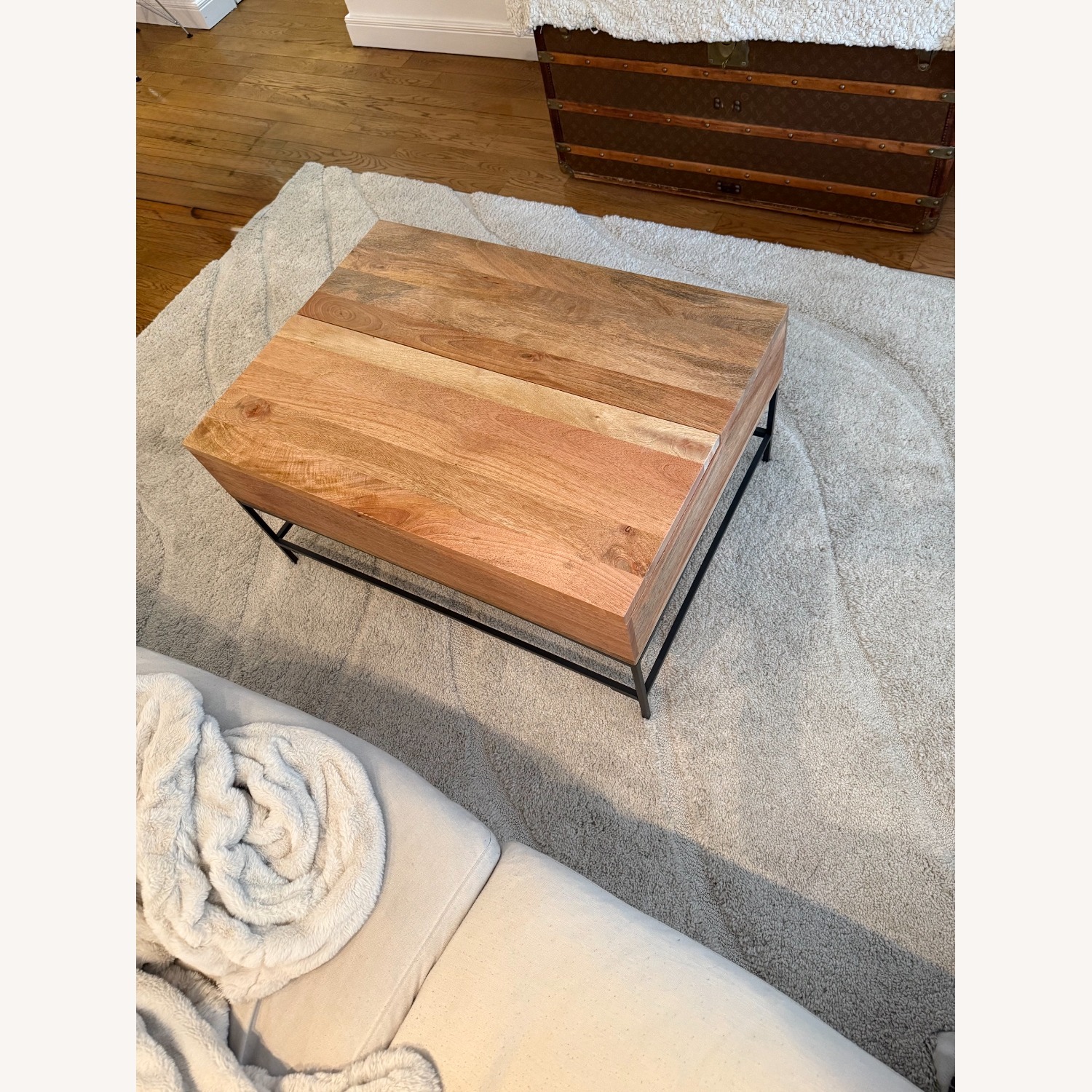 West Elm Industrial Storage Pop-Up Coffee Table - image-5