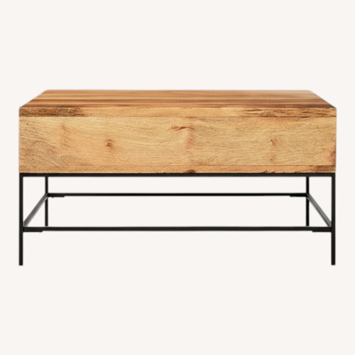 Used West Elm Industrial Storage Pop-Up Coffee Table for sale on AptDeco