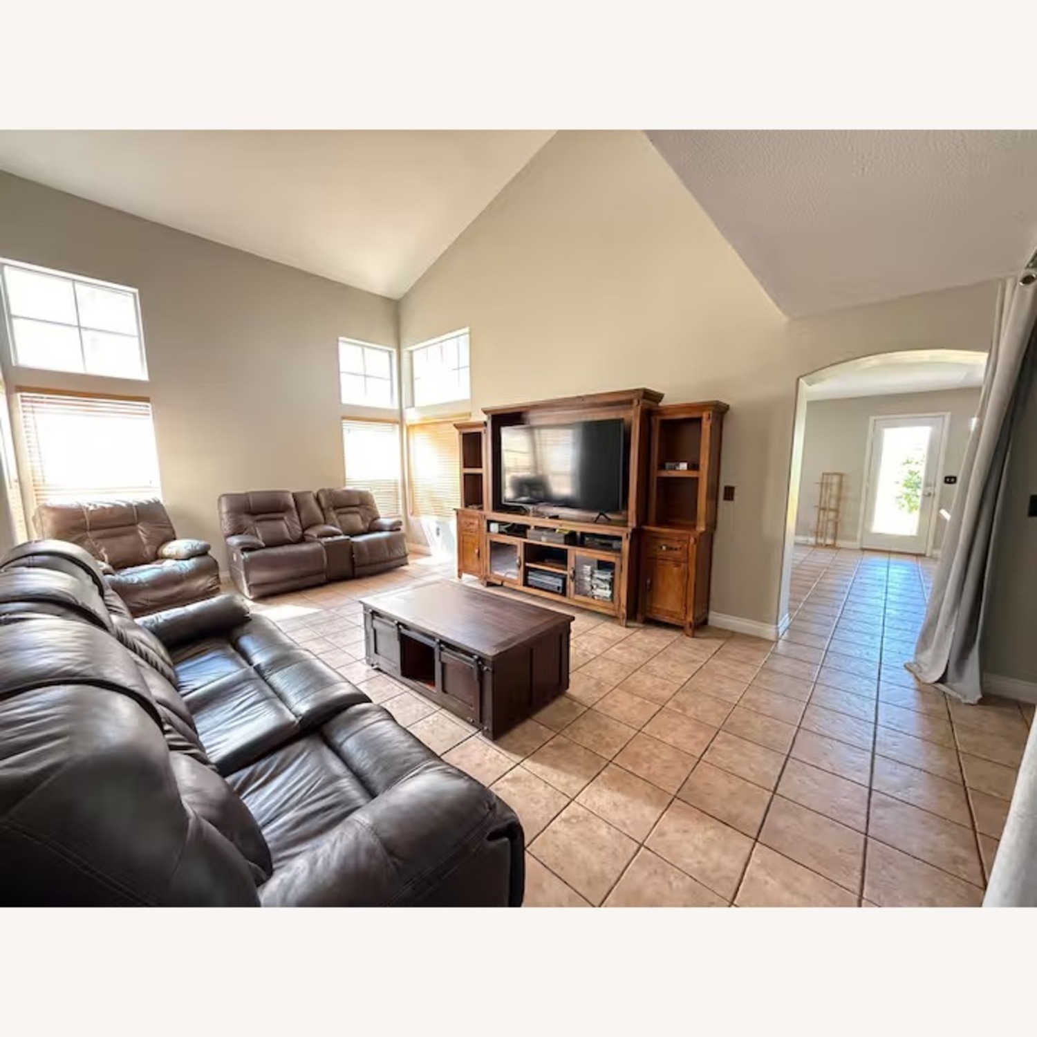 Ashley Furniture Dark Brown Wood Media Storage - image-2