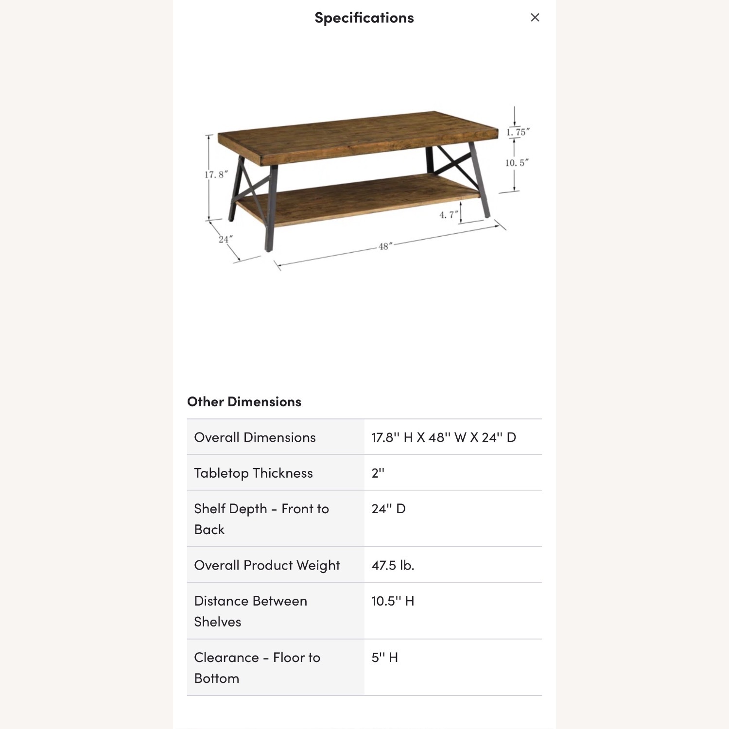 Natural Wood Coffee Table - image-9