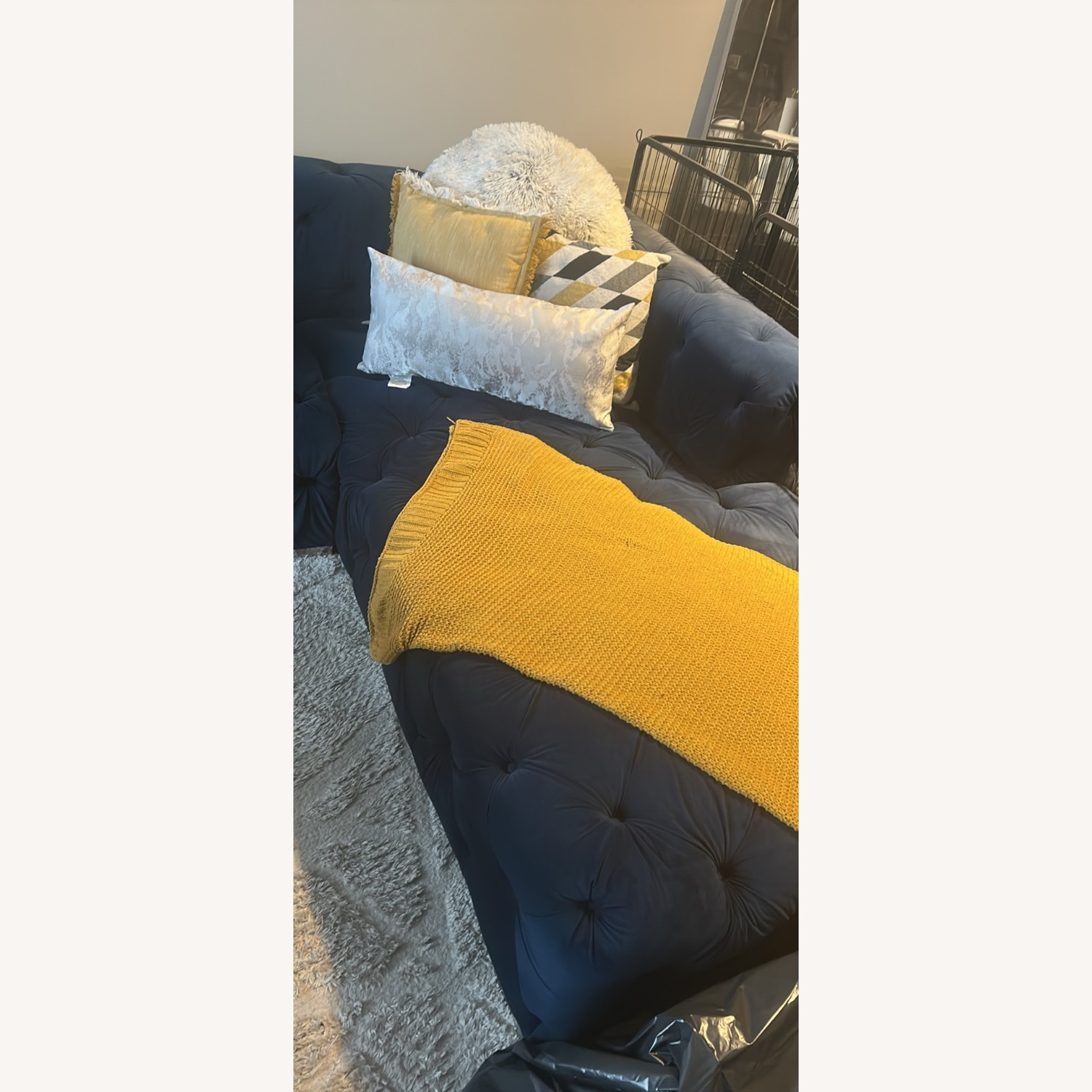 Blue Velvet 3+ Piece Sectional - image-2