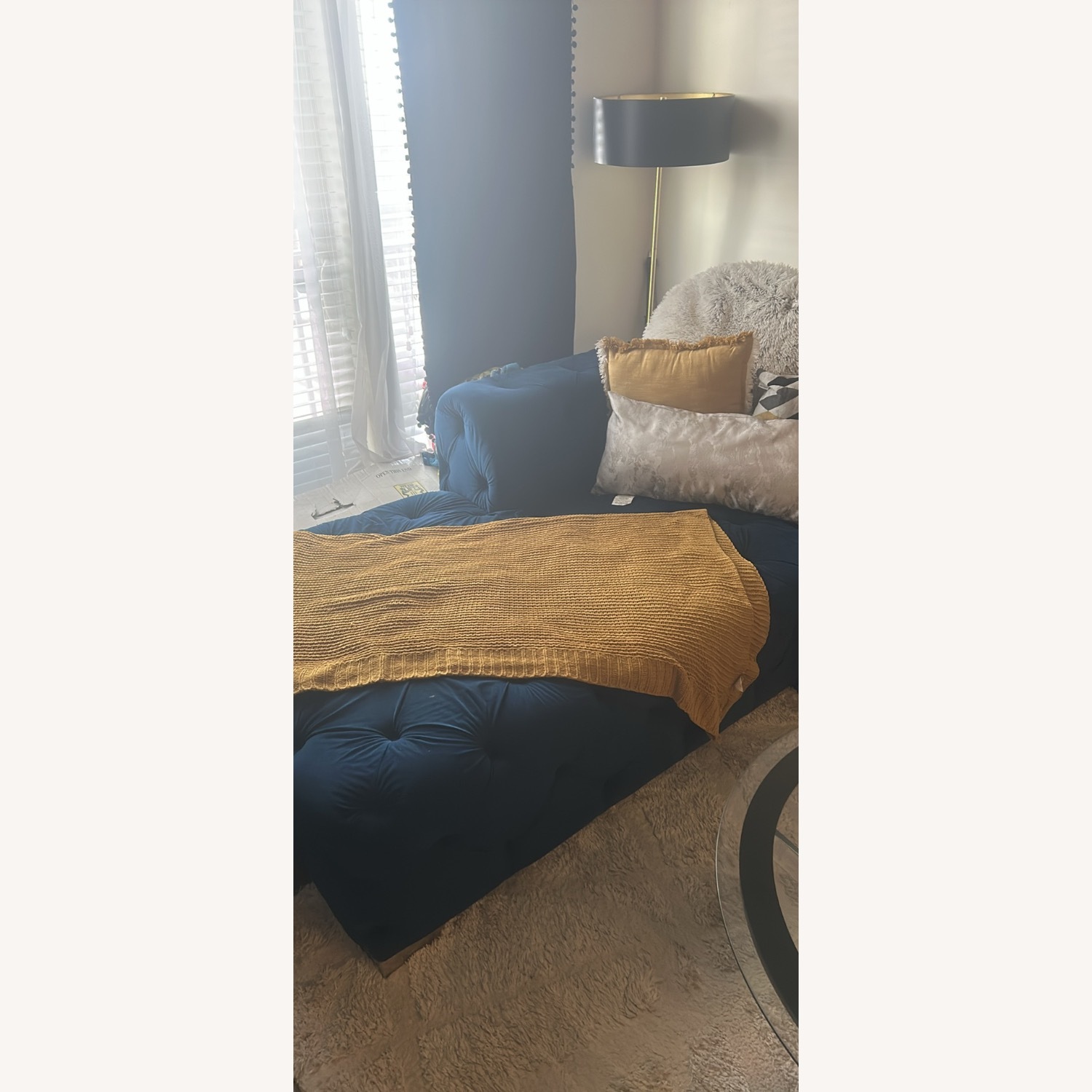 Blue Velvet 3+ Piece Sectional - image-3