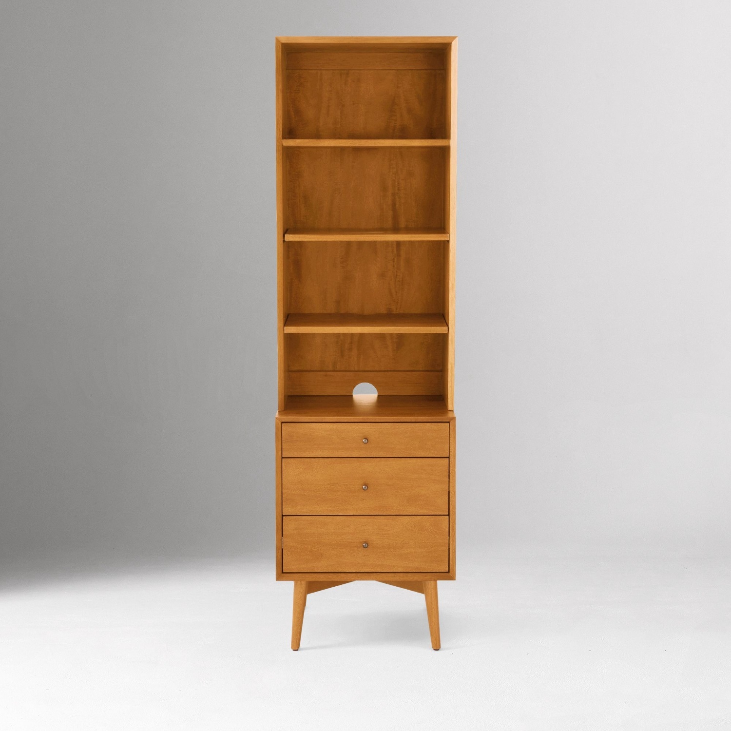 West Elm Mid Century Light Brown Wood Bookcase - image-5