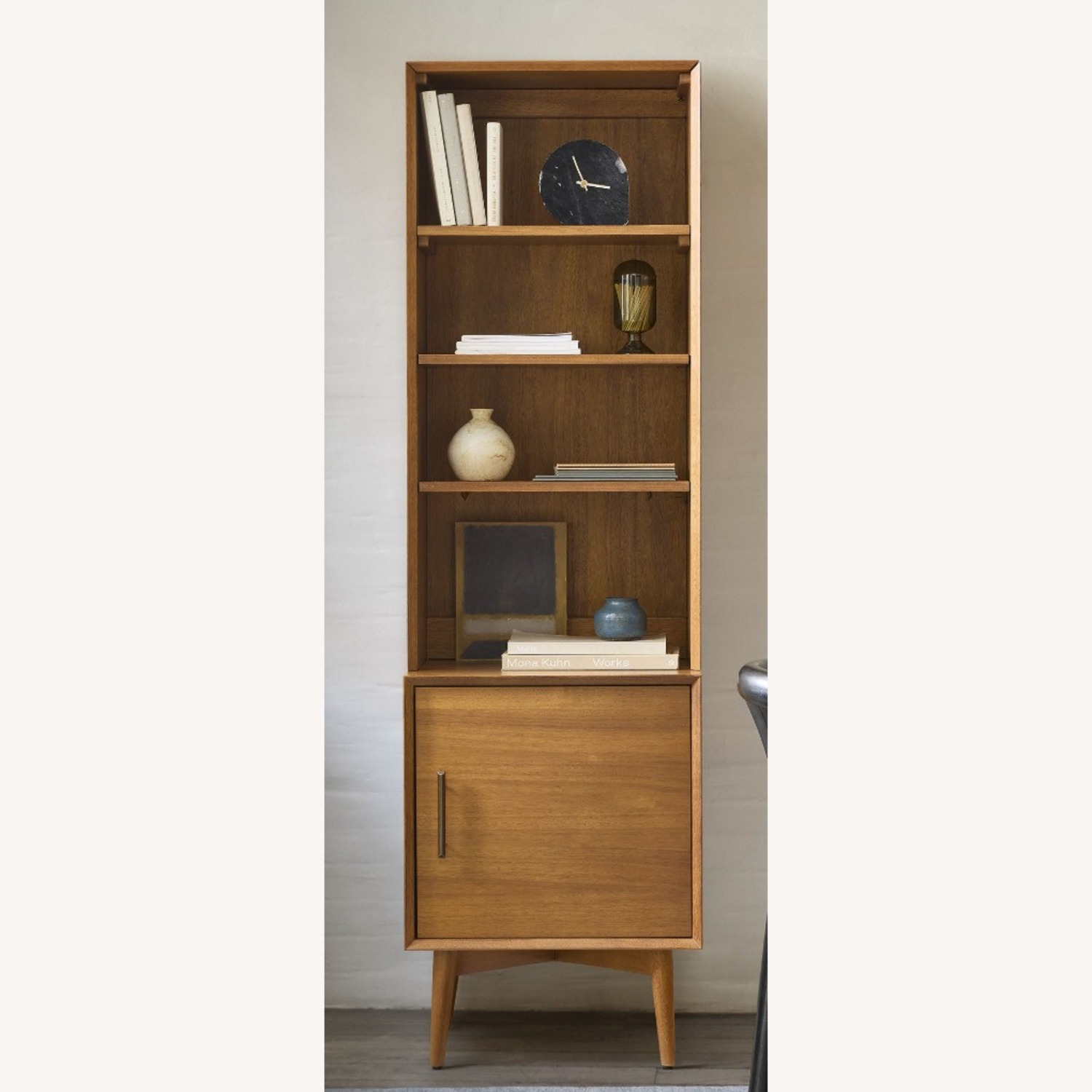 West Elm Mid Century Light Brown Wood Bookcase - image-2