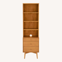 West Elm Mid Century Light Brown Wood Bookcase