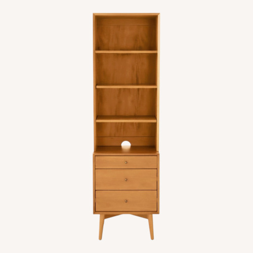 Used West Elm Mid Century Light Brown Wood Bookcase for sale on AptDeco