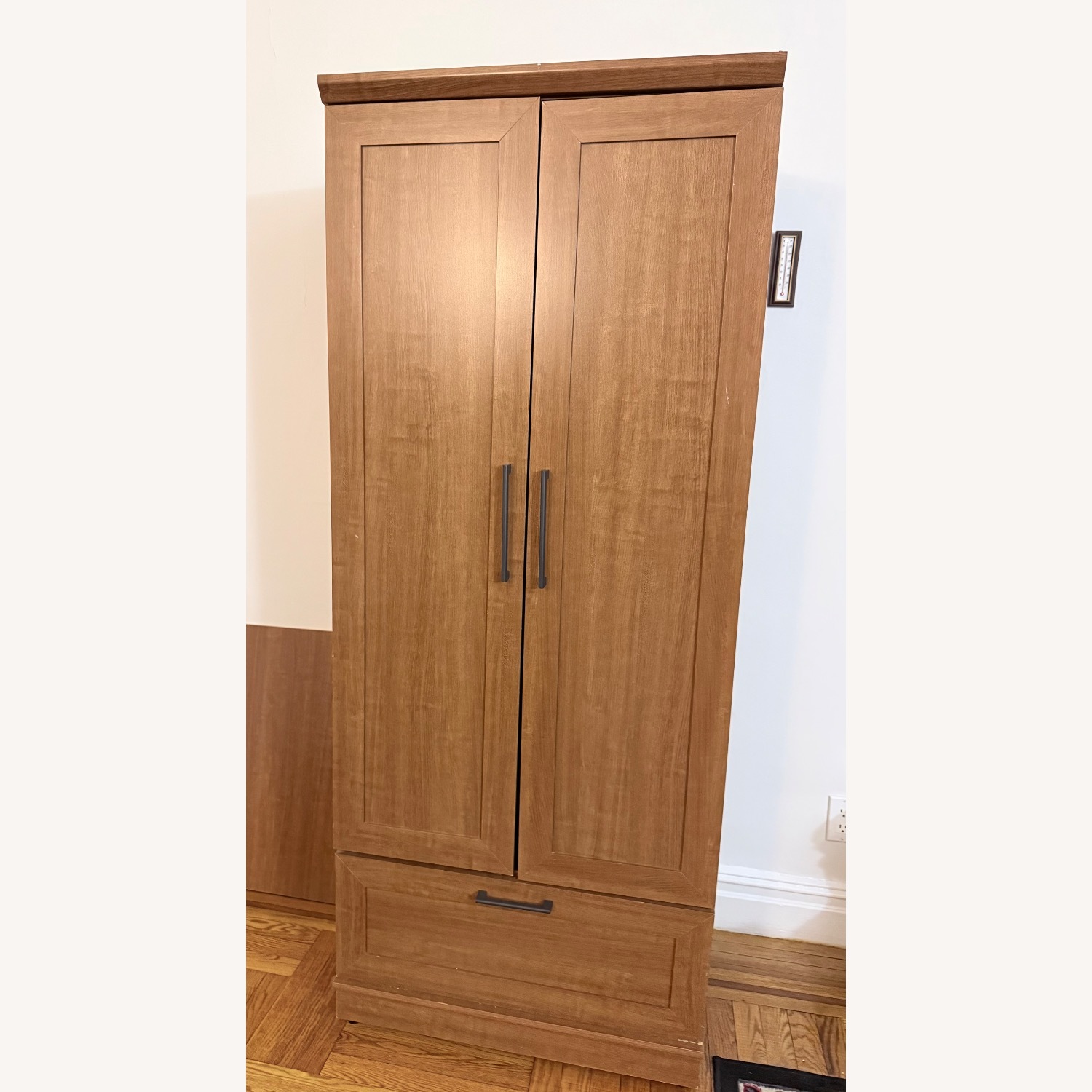 Dark Brown Wood Armoire - image-1