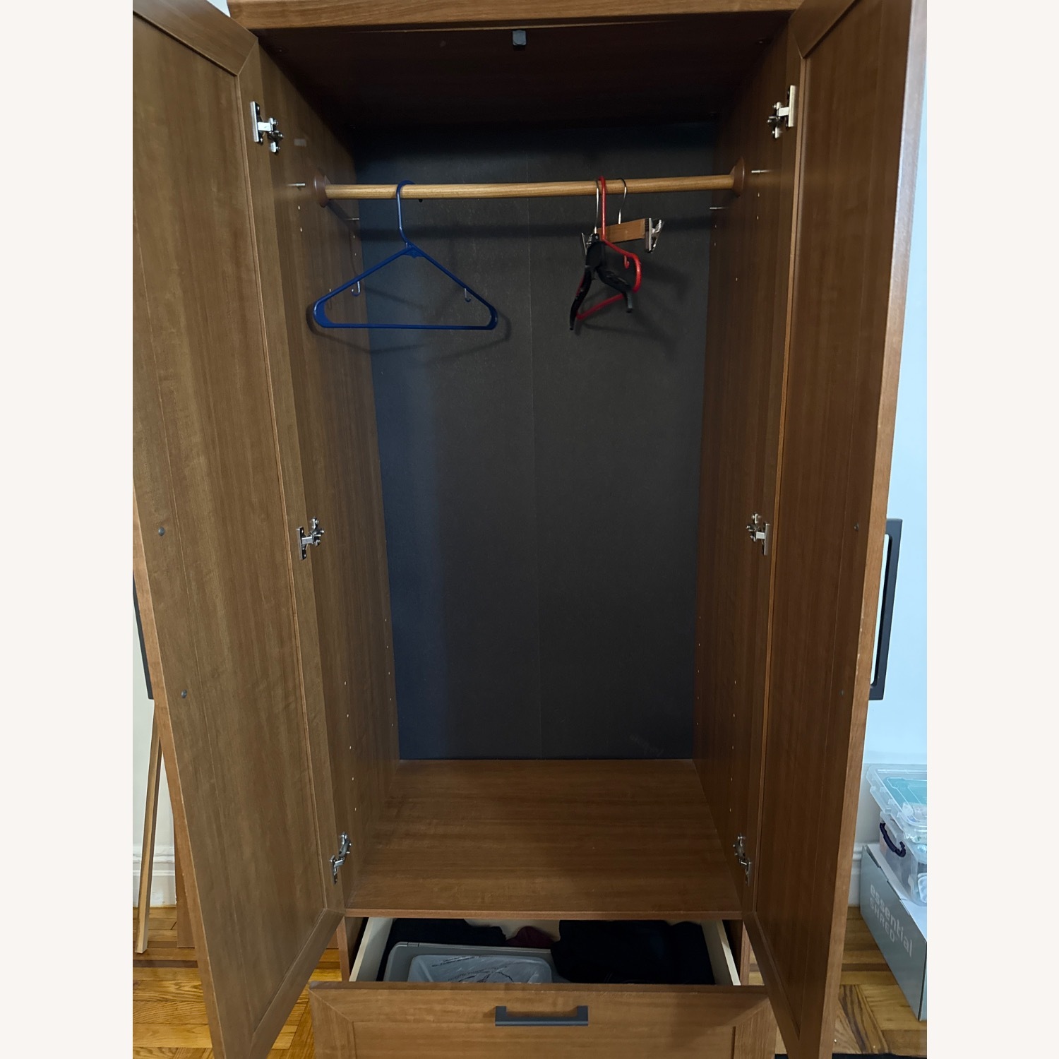 Dark Brown Wood Armoire - image-5