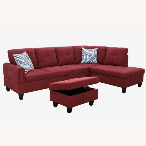 Used L Shaped Sectional Sofa With Ottoman and Cushions for sale on AptDeco
