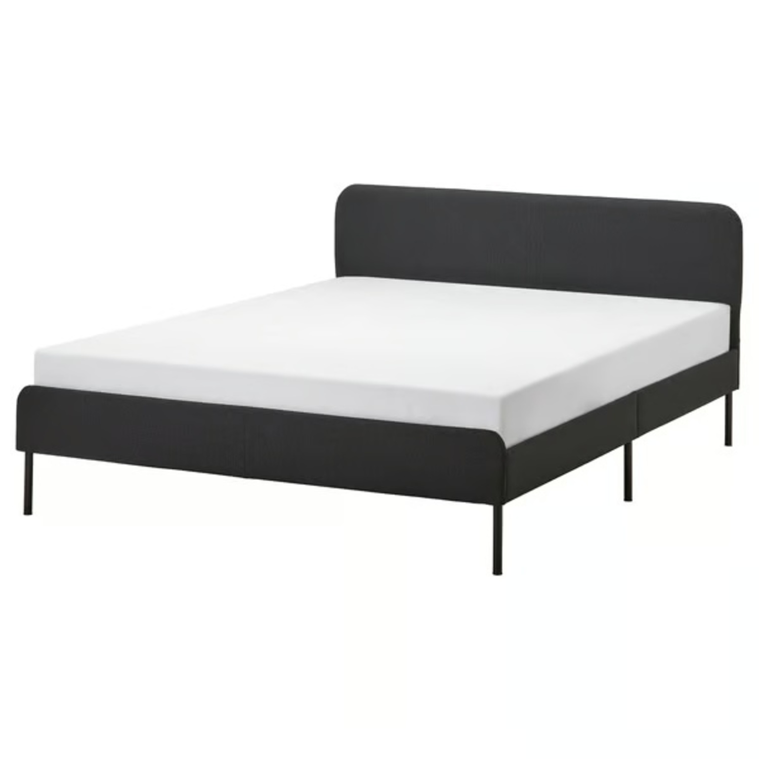IKEA Black Fabric Queen Bed - image-4