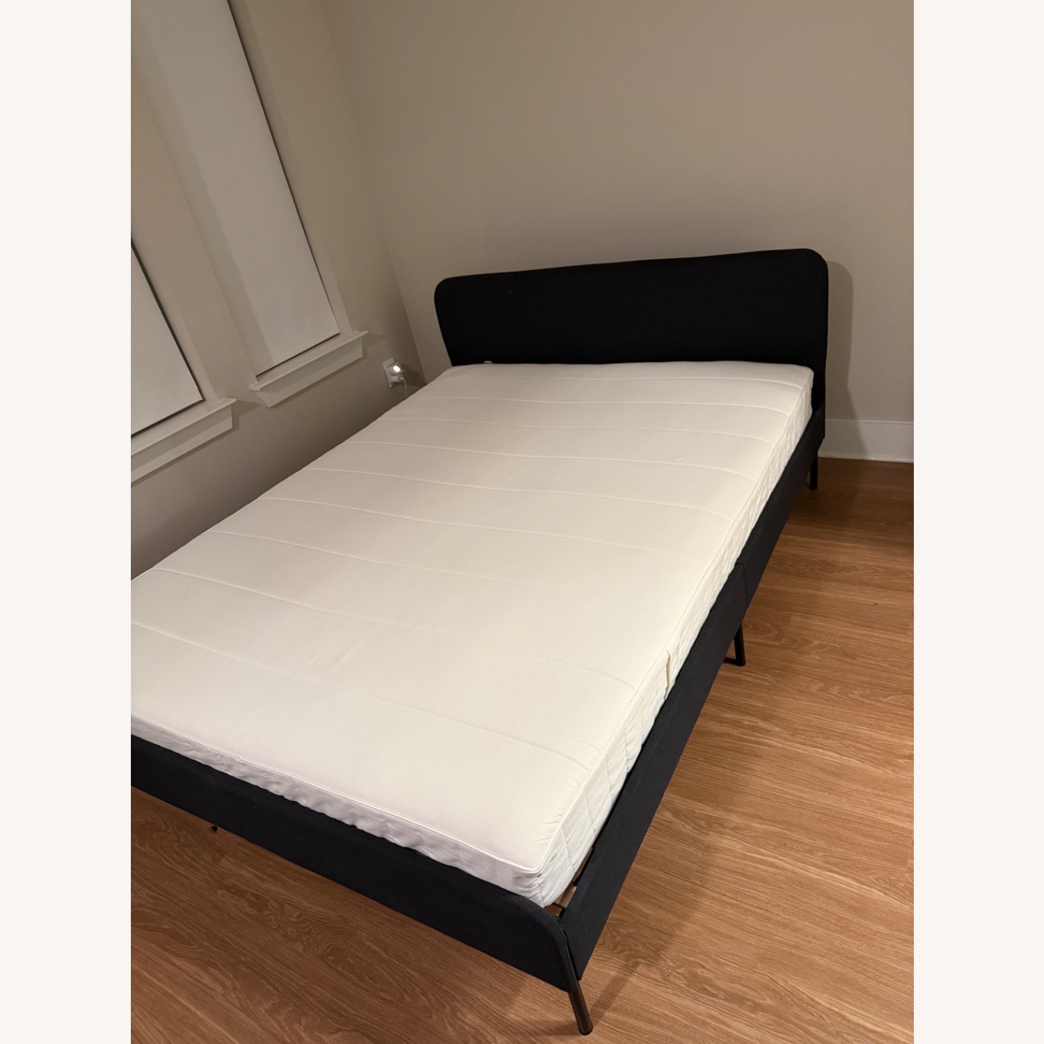 IKEA Black Fabric Queen Bed - image-2