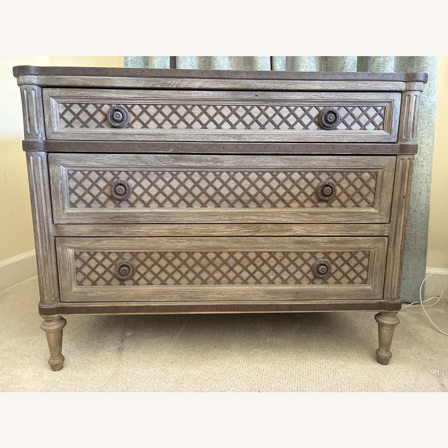 Restoration Hardware Light Gray Wood Nightstands - image-1