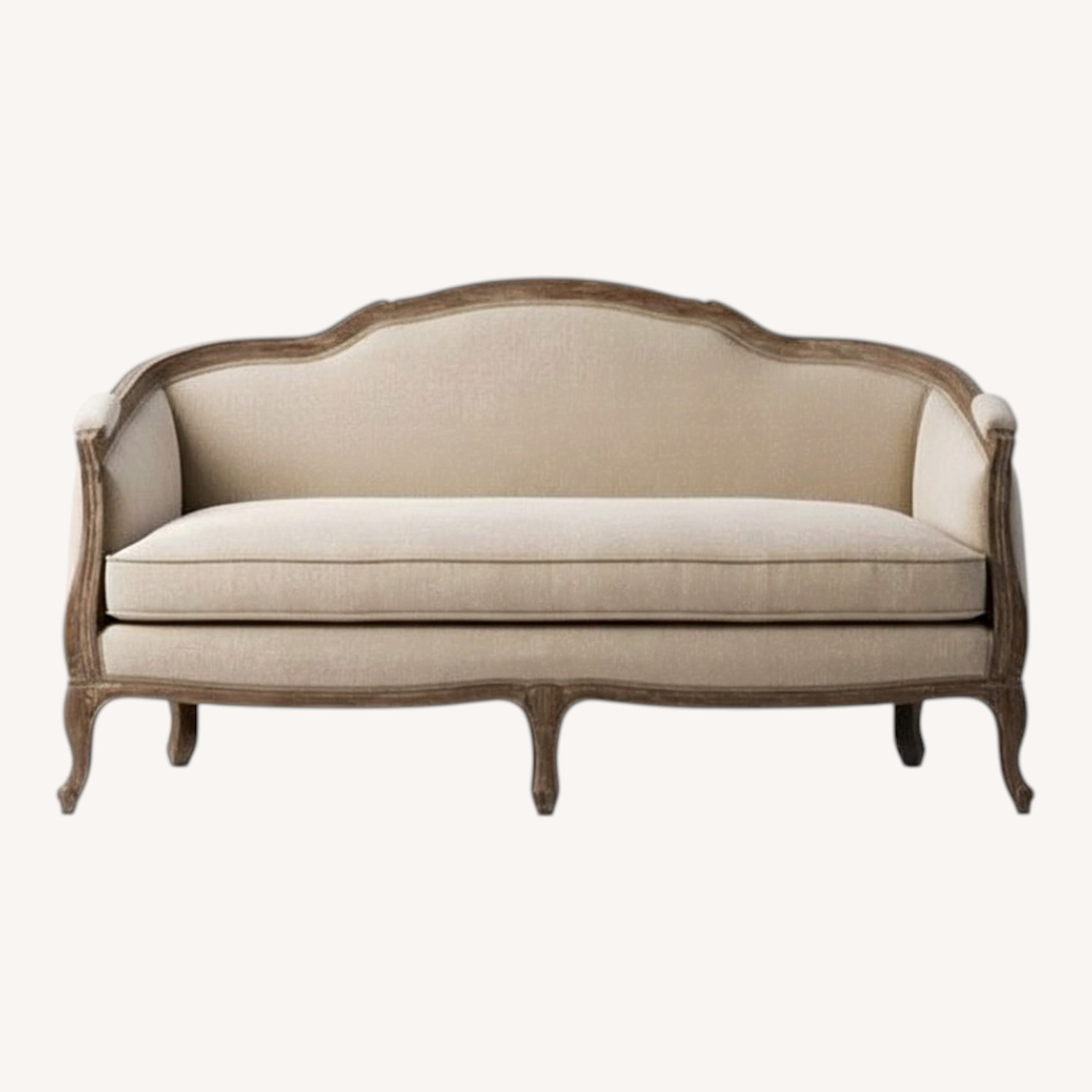 Restoration Hardware Natural Wood Loveseat - image-0