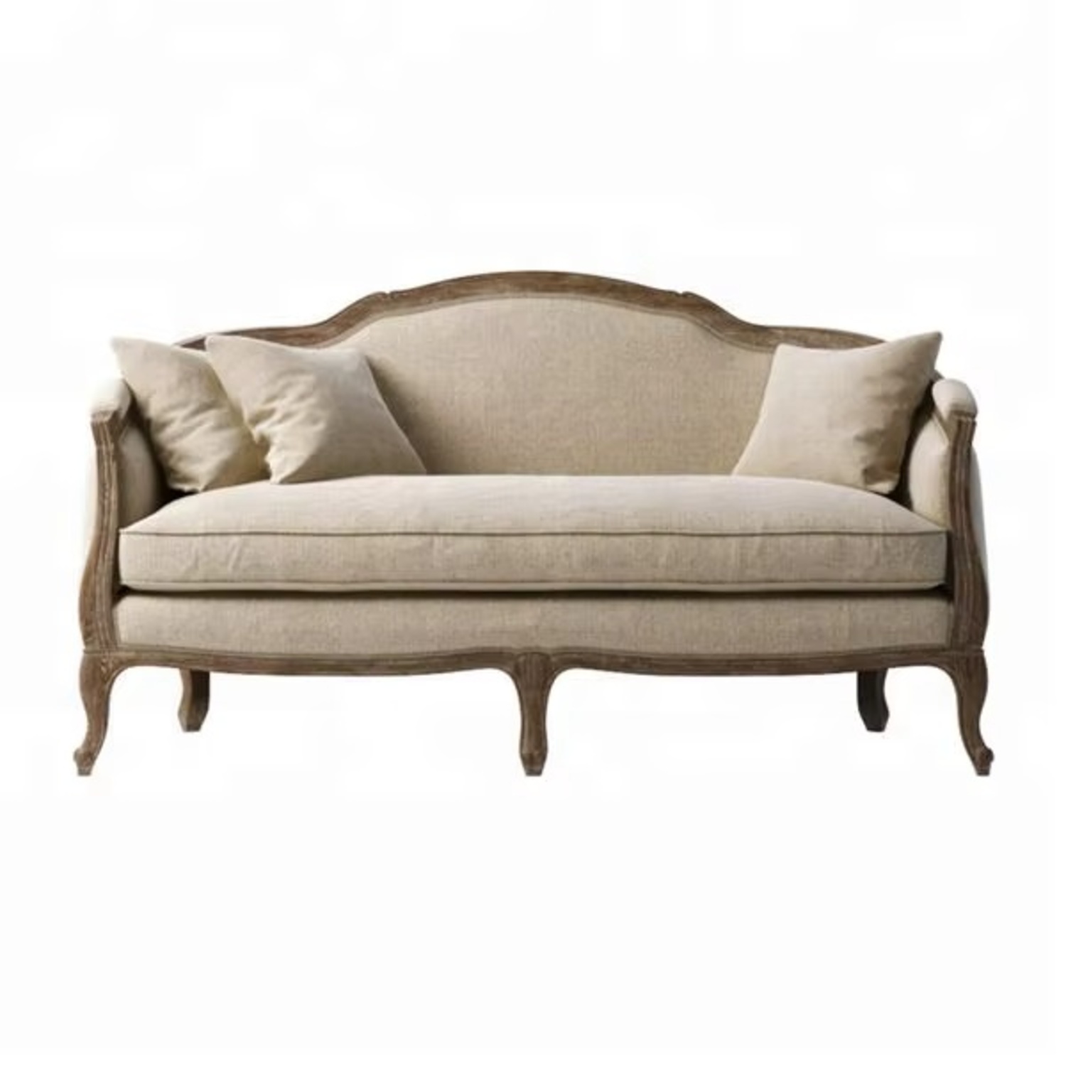 Restoration Hardware Natural Wood Loveseat - image-4