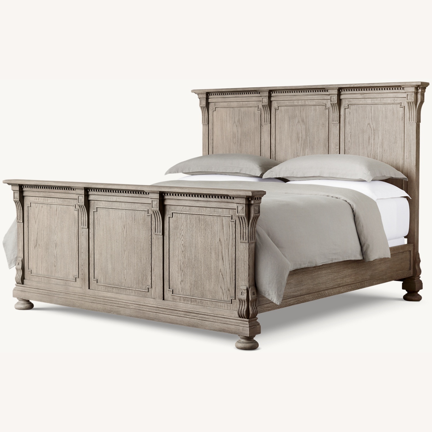 Restoration Hardware Light Gray Wood King Bed - image-6