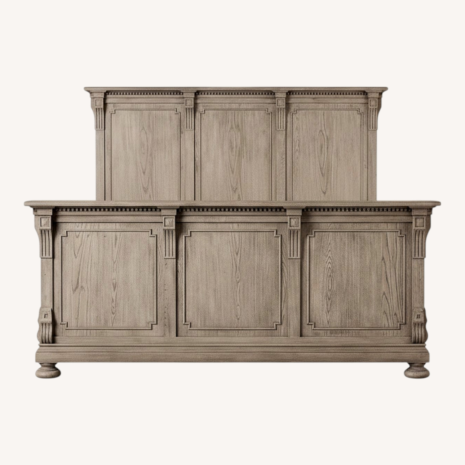 Restoration Hardware Light Gray Wood King Bed - image-0