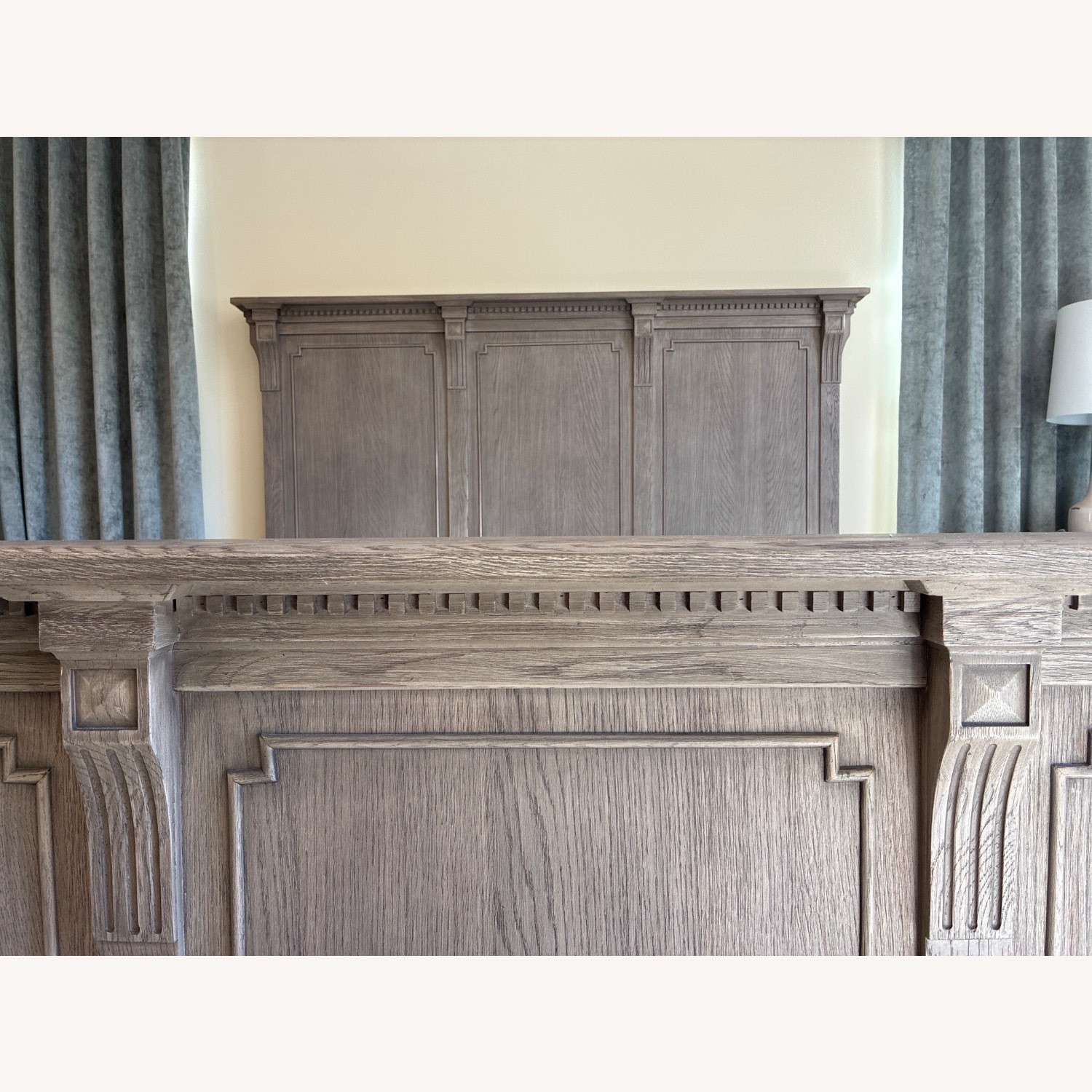 Restoration Hardware Light Gray Wood King Bed - image-4