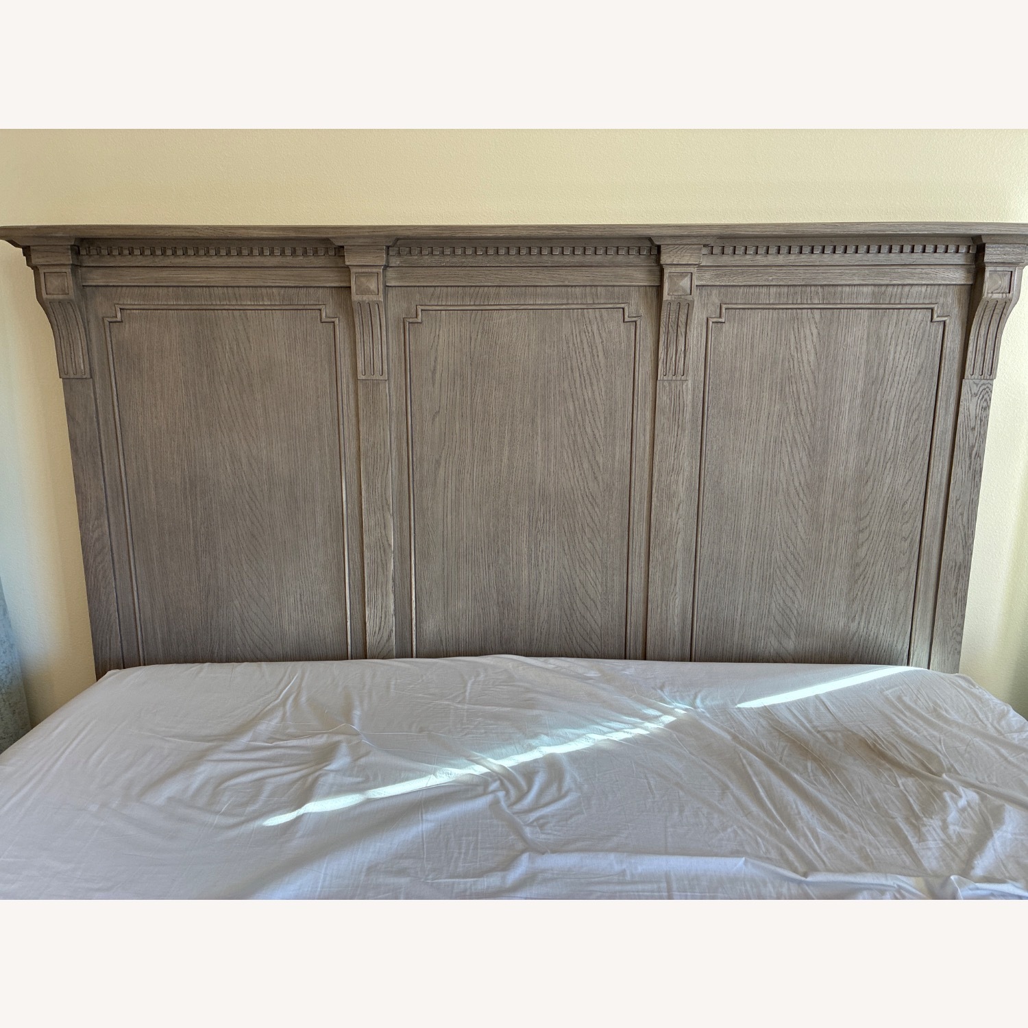 Restoration Hardware Light Gray Wood King Bed - image-5