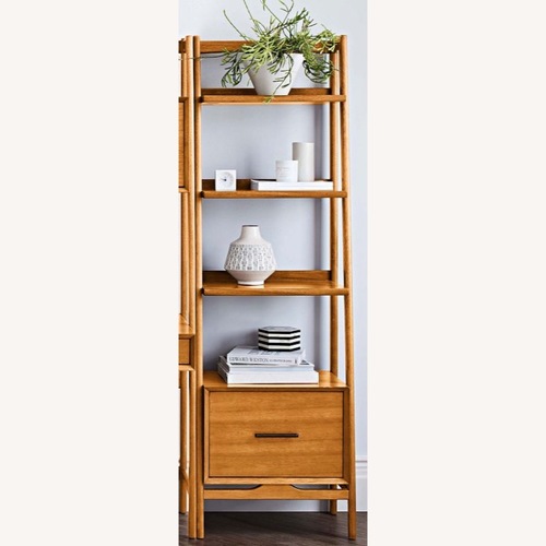 Used West Elm Set of 2 Acorn Mid-Century Bookcases with Drawer for sale on AptDeco