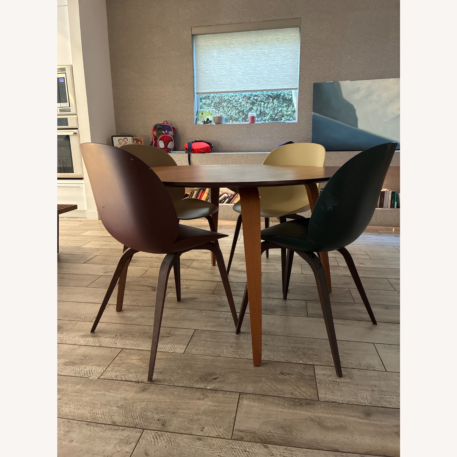 Gubi Beetle Shell Dining Chairs 6x w Smoked Oak - image-1