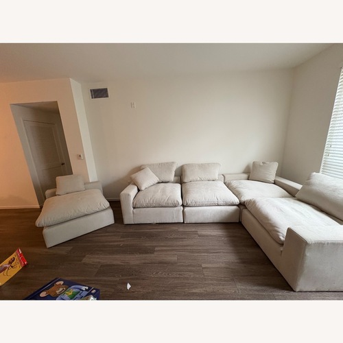 Used Living Spaces Beige 6 Pc Sectional Sofa for sale on AptDeco