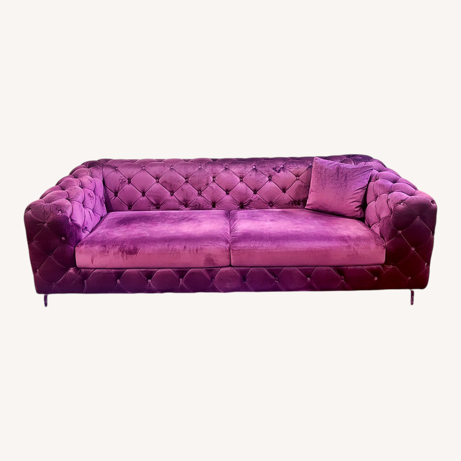 Chesterfield-Style Velvet Sofa - image-0