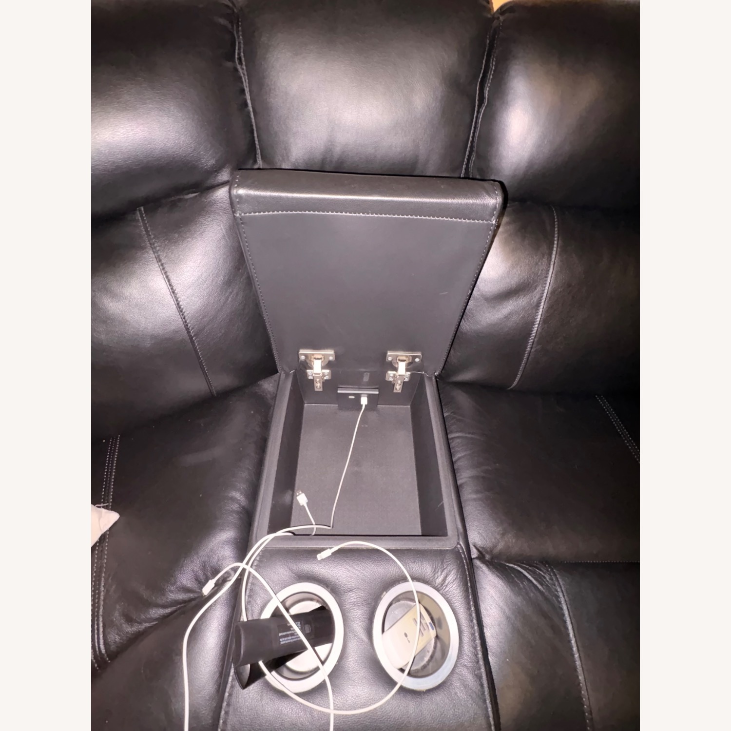 Bob's Discount Frontier Black Leather Recliner Couch - image-5