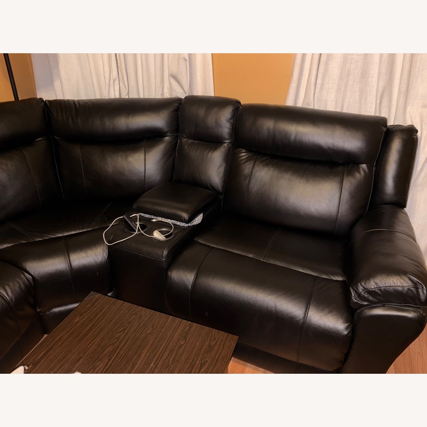 Bob's Discount Frontier Black Leather Recliner Couch - image-4