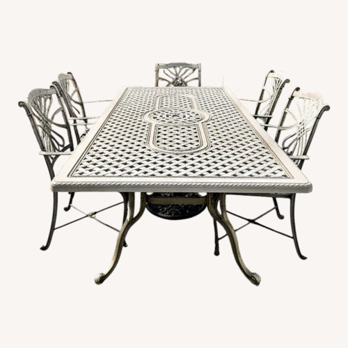 Used Light Gray Metal Patio Furniture for sale on AptDeco