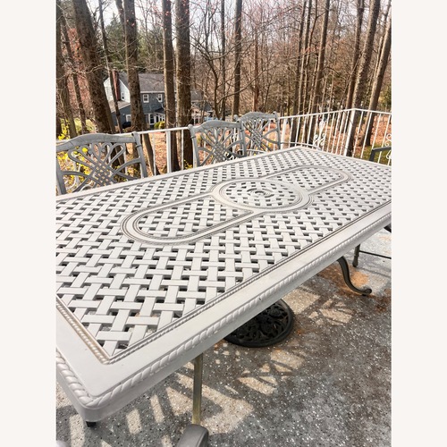 Used Light Gray Metal Patio Furniture for sale on AptDeco