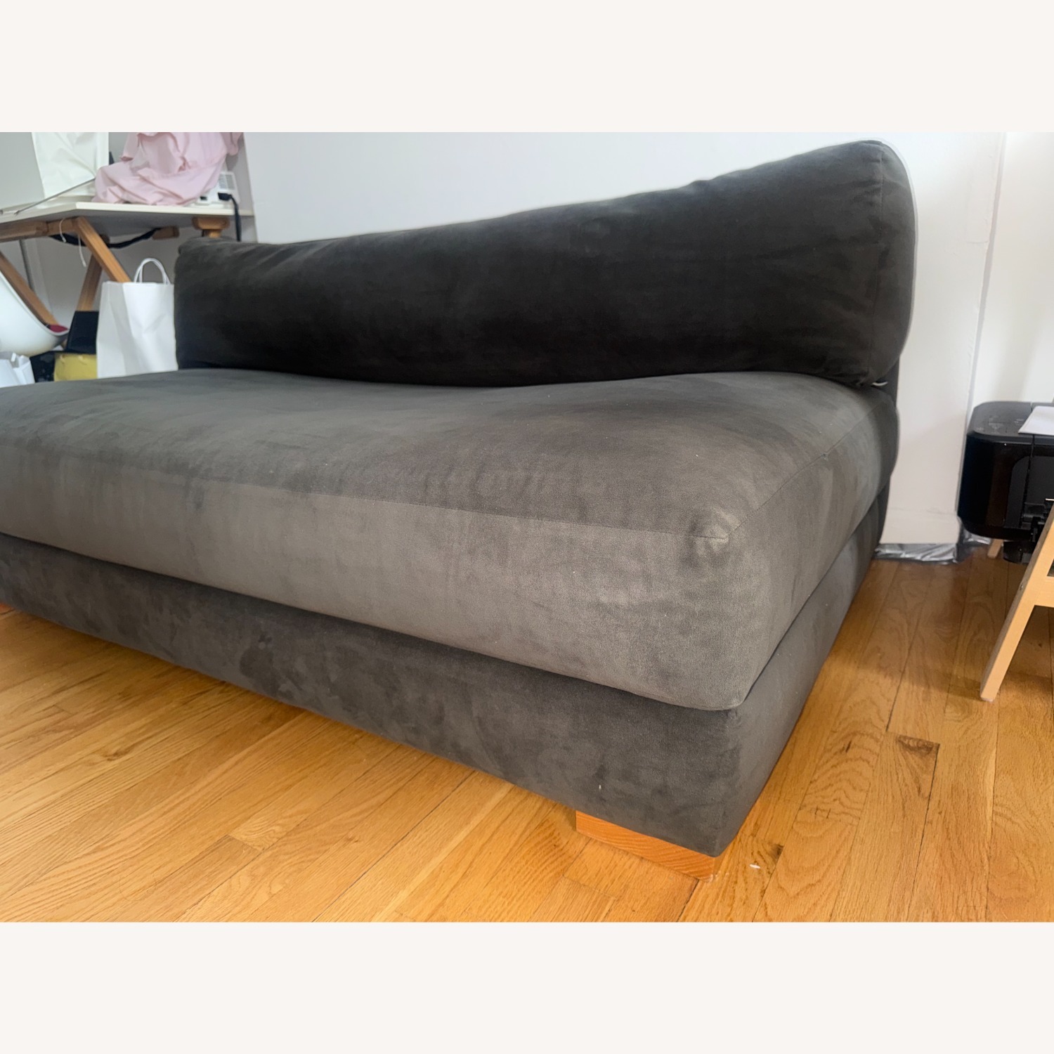 CB2 Deseo 65" Sofa Dark Gray Fabric 2 Seater Sofa - image-3