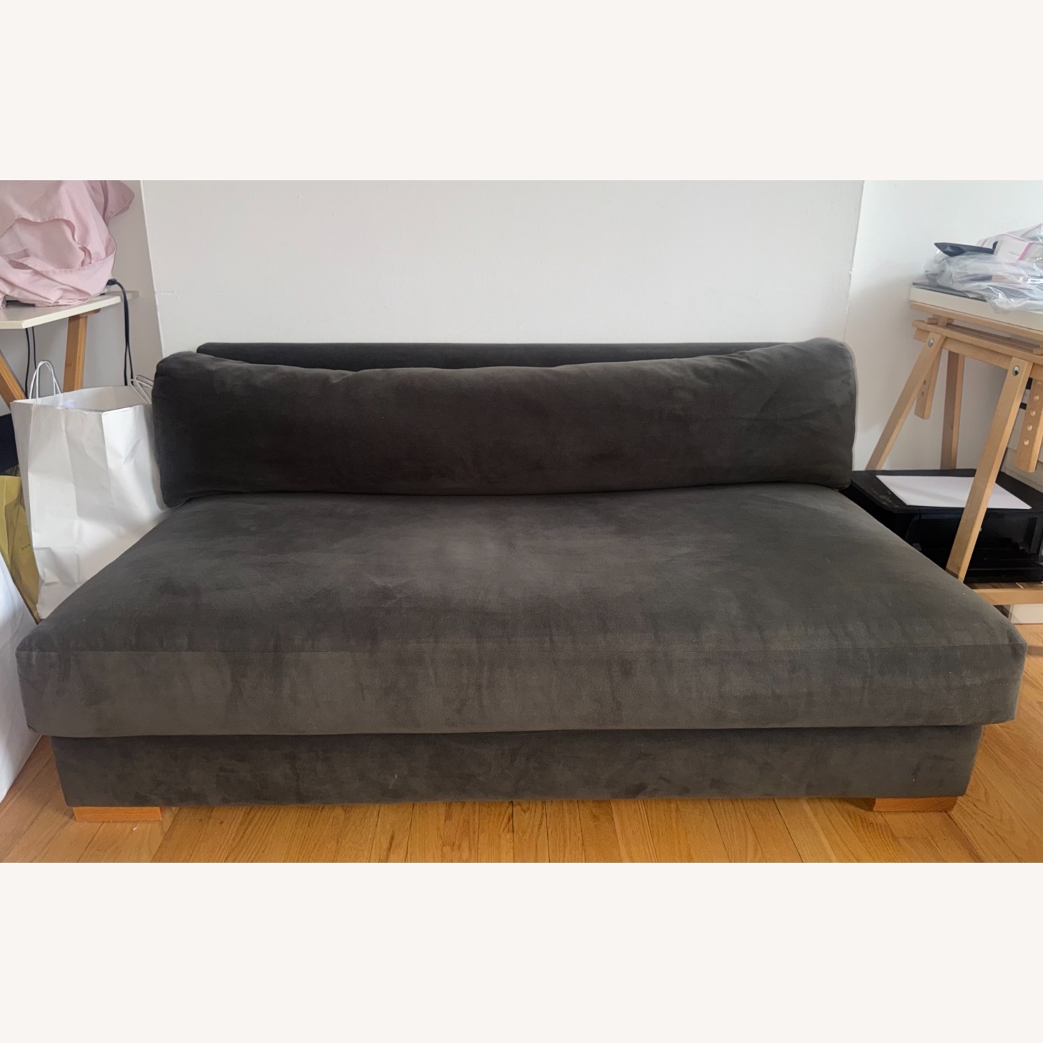 CB2 Deseo 65" Sofa Dark Gray Fabric 2 Seater Sofa - image-1